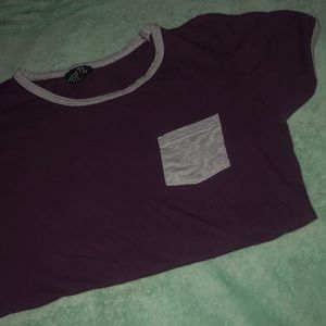 maroon cropped tee
